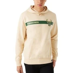 New Era NBA Fleece Hoody - STRIPE Milwaukee Bucks
